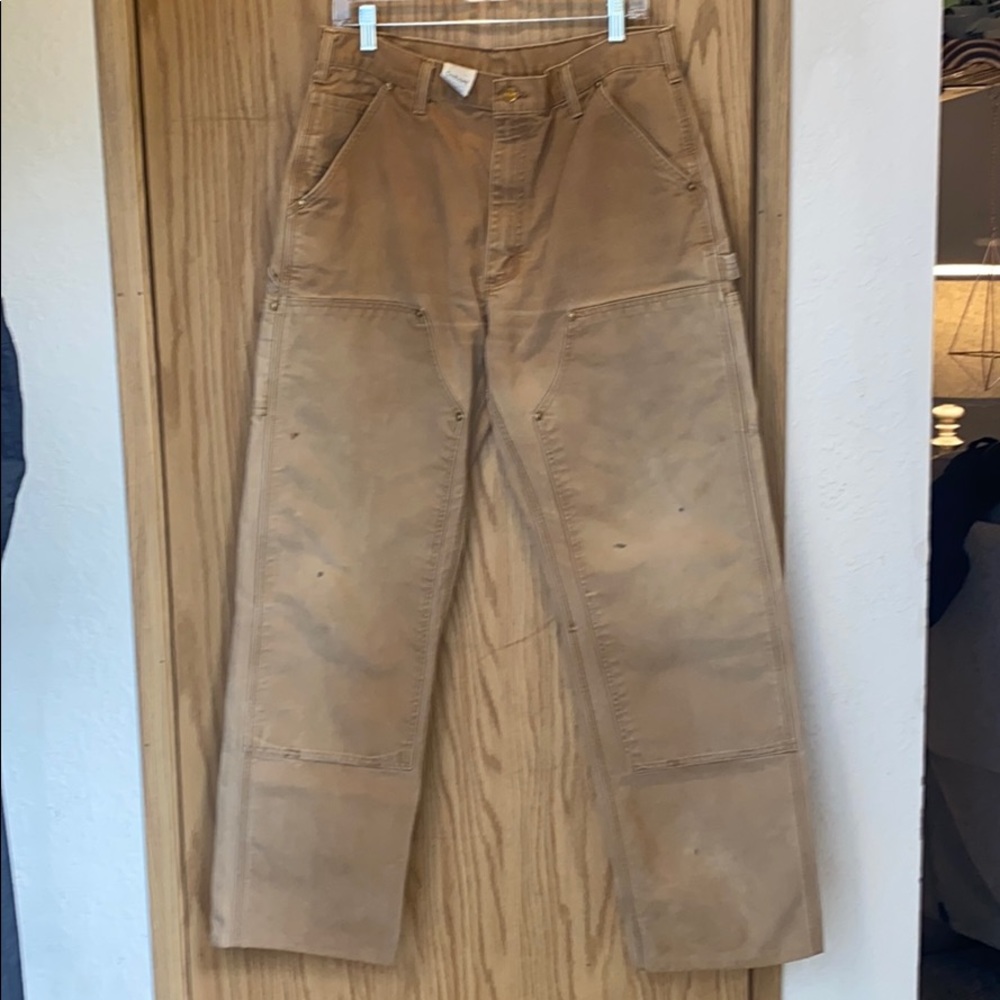 Brown lightly worn in carhartt work jeans.